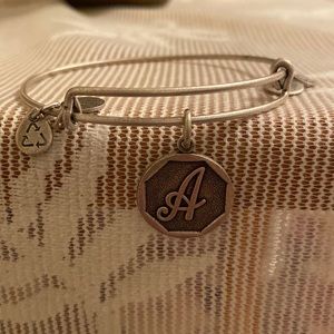 Silver Alex and Ani “A” Charm Bracelet